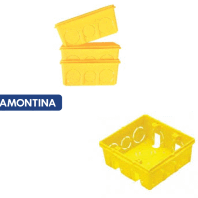 Caixa De Luz Plástica  Amarela Tramontina tamanhos variados