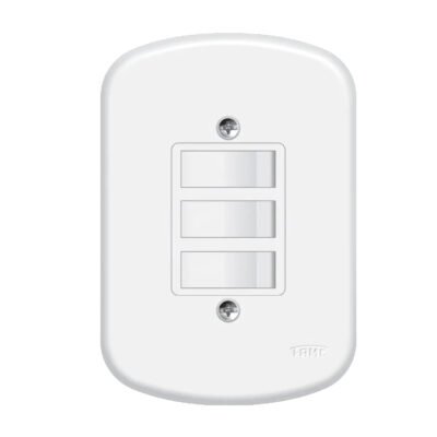 INTERRUPTOR DE 3 TECLA SIMPLES 10A/250V~ – SERIE BLANC FAME