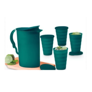Jarra com 4 copos muranos tupperware