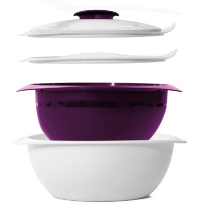 Tigela Thermo 2,5 Litro Branca e Roxa tupperware