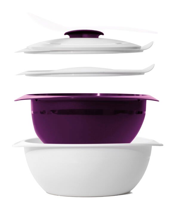 Tigela Thermo 2,5 Litro Branca e Roxa tupperware