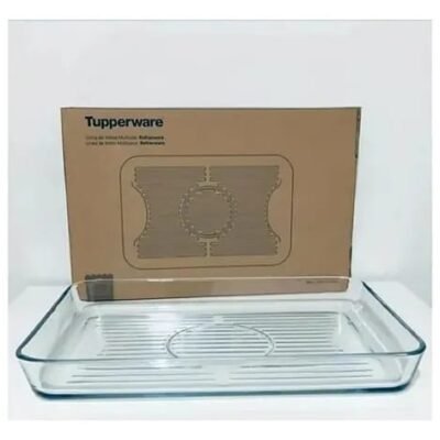 Tupperware Refracware Travessa Retangular Grill 3,8 litros Vidro