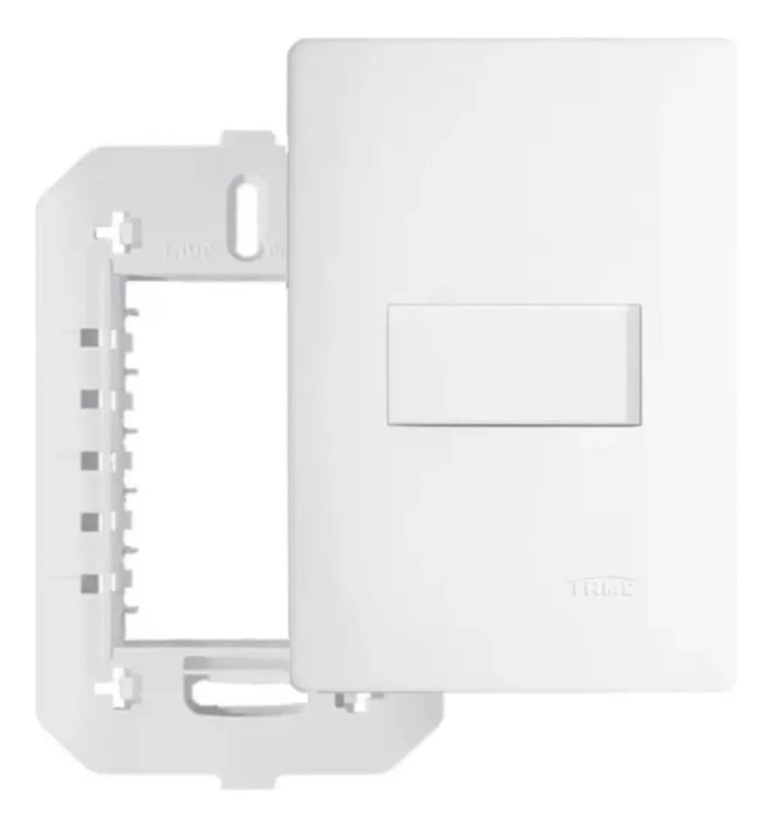 Interruptor 1 tecla Simples Horizontal Habitat Branco Fame - Image 3